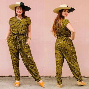 Anthropologie Corey Lynn Calter Cody Oliver Tiger Print Jumpsuit